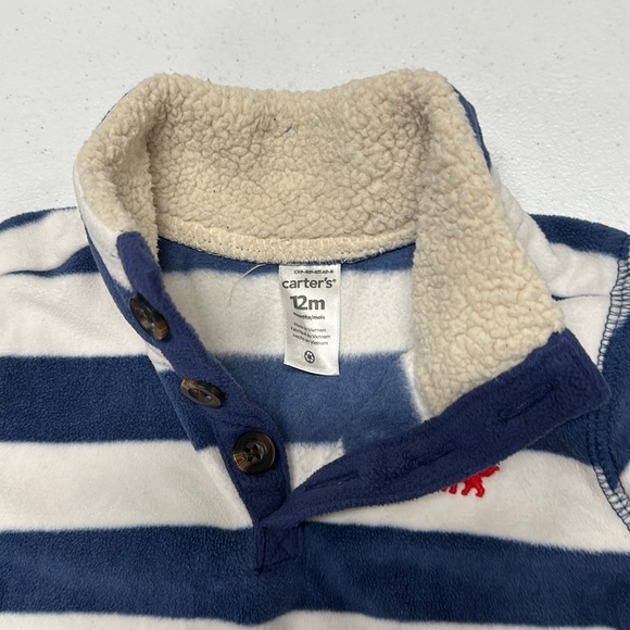 Boys Carter’s Fleece Polo Sweater size 12M - Picture 3 of 3